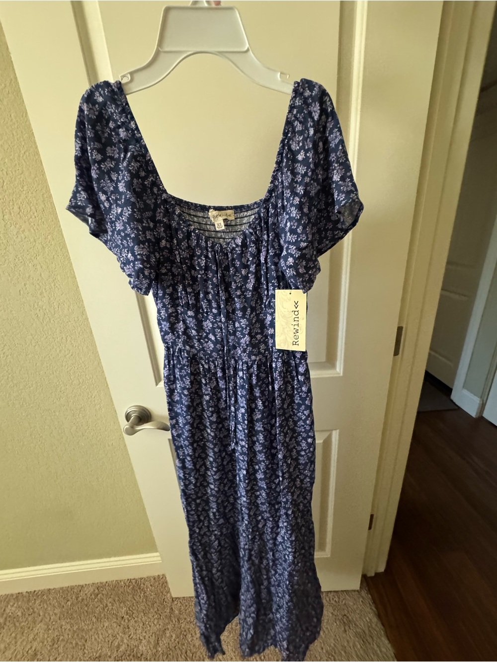 Rewind Navy Blue Floral Maxi Dress
